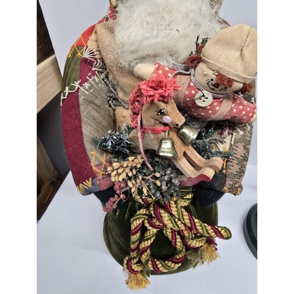 Artisan Signed Vintage Folk Art Santa Claus Christmas Decoration Door Stop - Picture 4 of 12